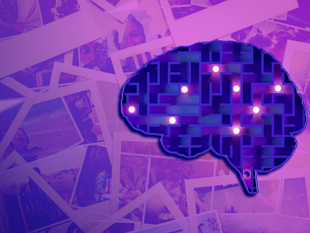Graphic image of brain with points lit up