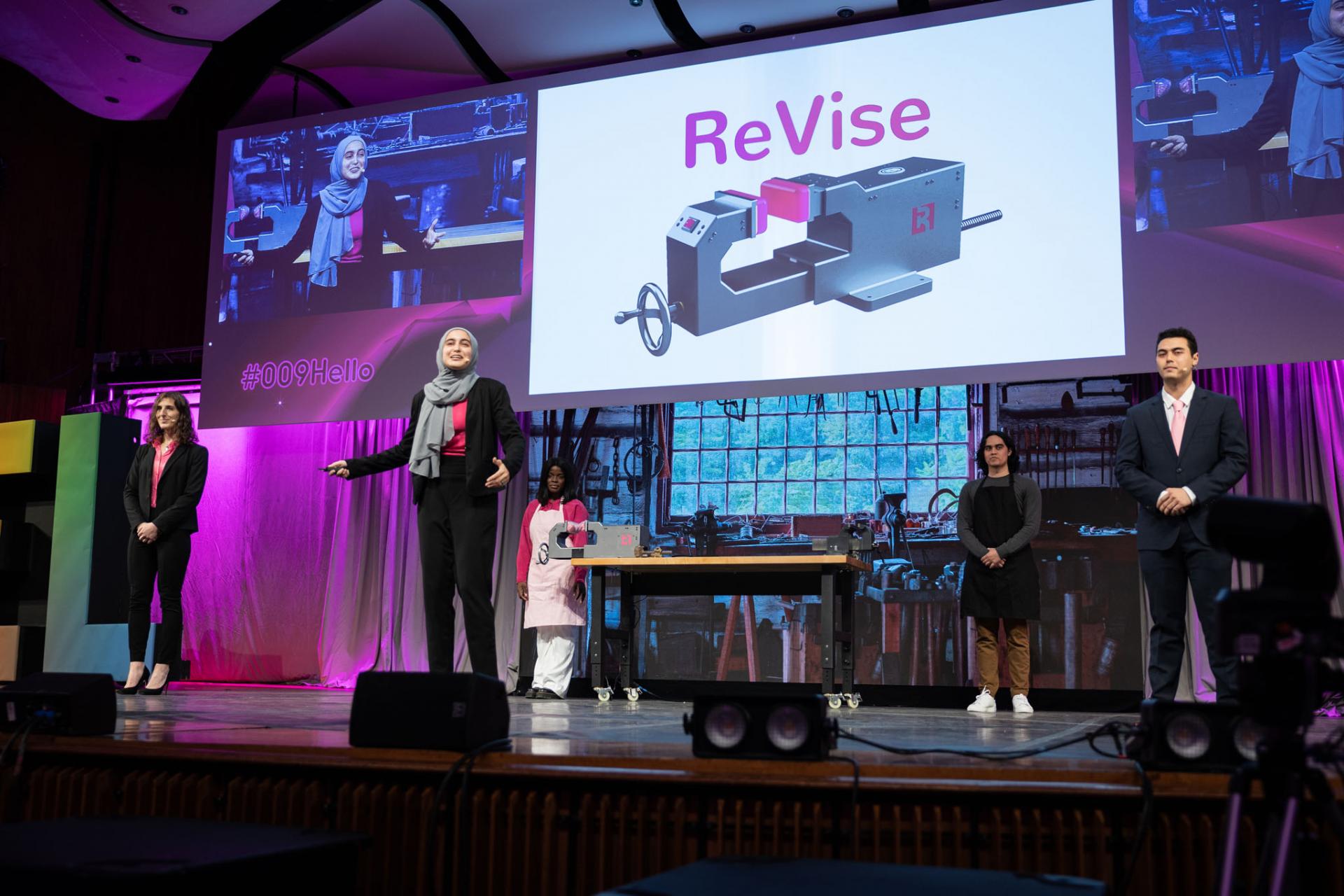 After going virtual in 2020, MechE seniors were back on the Kresge stage for the final presentations of 2.009; Product Engineering Processes.