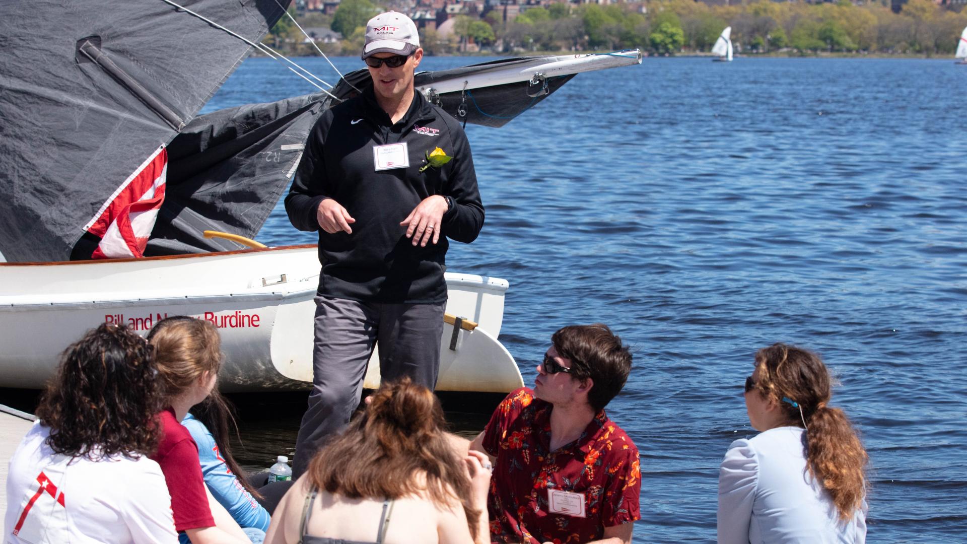 On May 11, a boat donated by MechE alumna and chair of the MIT Corporation Diane Greene SM ’78, was christened the “Chrys Chryssostomidis” in honor of Professor Chryssostomos Chryssostomidis. Greene and Chryssostomidis celebrated alongside members of the MIT community in a boat naming ceremony at the MIT Sailing Pavilion. 