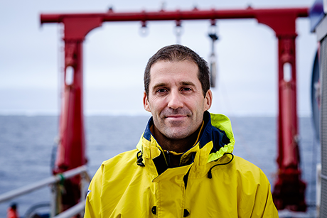 Thomas Peacock, professor of mechanical engineering at MIT  in the Environmental Dynamics Laboratory (ENDLab).